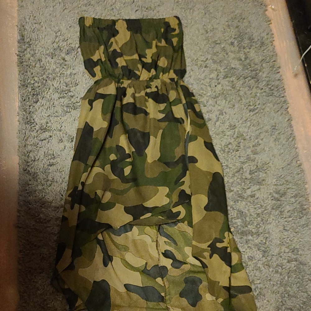 Camo High Low Dress